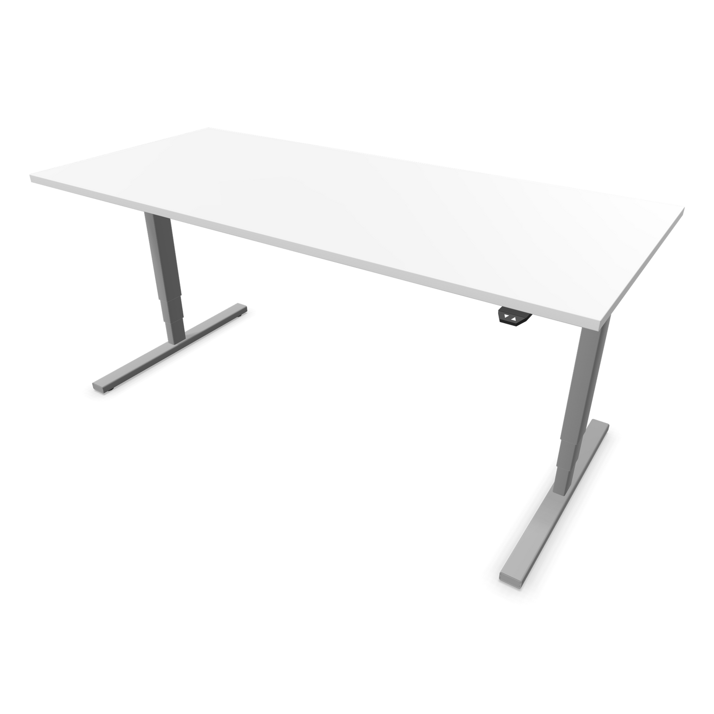 Narbutas Easy High Sitz-Steh-Schreibtisch 1800x800mm, Gestell Silbergrau, Tischplatte Weiss