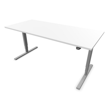 Narbutas Easy High Sitz-Steh-Schreibtisch 1800x800mm, Gestell Silbergrau, Tischplatte Weiss