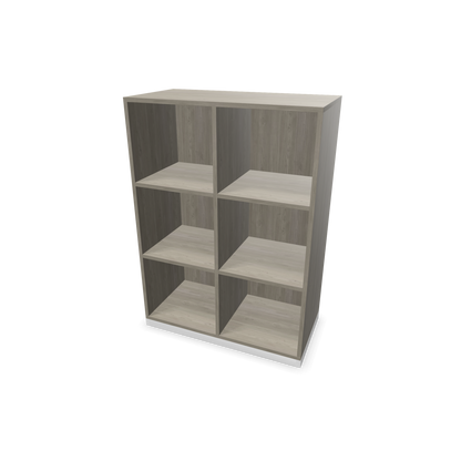 Narbutas Choice Regal 3-OH mit Trennwand 800mm breit aus Holzdekor grau mit Sockel Weiss - 6028972