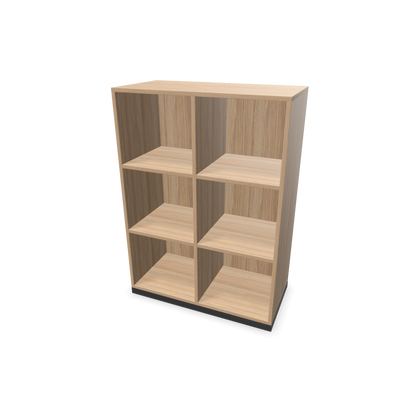 Narbutas Choice Regal 3-OH mit Trennwand 800mm breit aus Bernsteineichendekor mit Sockel Dunkelgrau - 6028987
