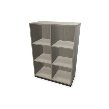Narbutas Choice Regal 3-OH mit Trennwand 800mm breit aus Holzdekor grau mit Sockel Dunkelgrau - 6028990
