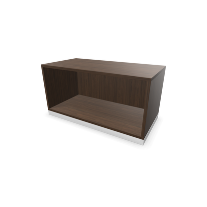 Narbutas Choice Regal 1-OH ohne Trennwand 800mm breit aus Nussbaumdekor dunkel mit Sockel Weiss - 6029007