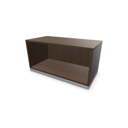 Narbutas Choice Regal 1-OH ohne Trennwand 800mm breit aus Nussbaumdekor dunkel mit Sockel Silbergrau - 6029016