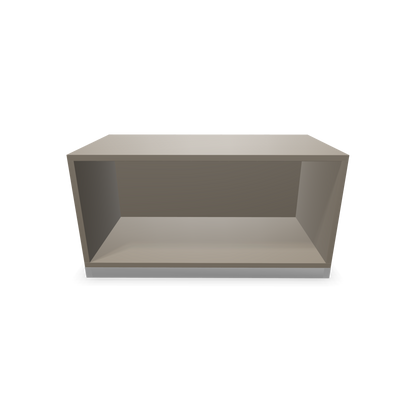 Narbutas Choice Regal 1-OH ohne Trennwand 800mm breit aus Cubanitgrau mit Sockel Silbergrau Frontansicht - 6029020