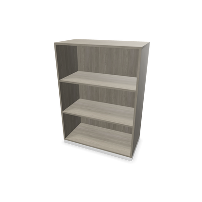 Narbutas Choice Regal 3-OH ohne Trennwand 800mm breit aus Holzdekor grau mit Sockel Weiss - 6029044