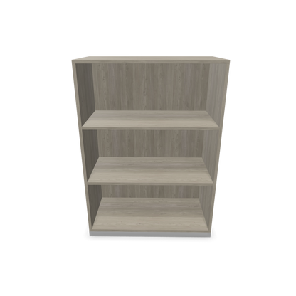 Narbutas Choice Regal 3-OH ohne Trennwand 800mm breit aus Holzdekor grau mit Sockel Silbergrau Frontansicht - 6029053