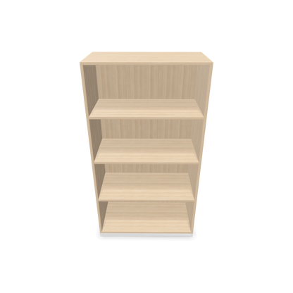 Narbutas Choice Regal 4-OH ohne Trennwand 800mm breit aus Eschendekor sandbeige mit Sockel Weiss Frontansicht - 6029078