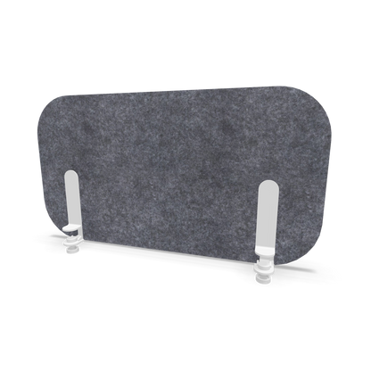 Narbutas Pet Round Tischtrennwand Grau - 680x365 mit Halterung Weiss - 6029181