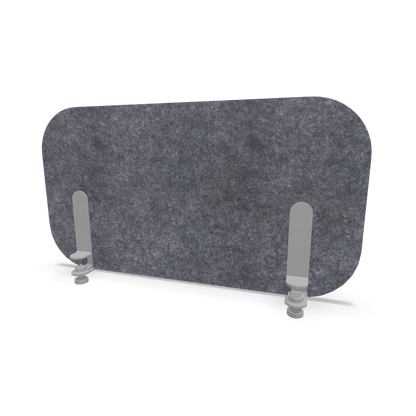 Narbutas Pet Round Tischtrennwand Grau - 680x365 mit Halterung Silbergrau - 6029187