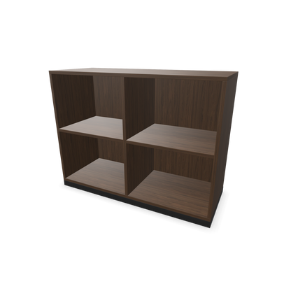 Narbutas Choice Regal 2-OH mit Trennwand 1000mm breit aus Nussbaumdekor mit Sockel Schwarz - 6029286