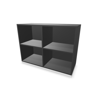 Narbutas Choice Regal 2-OH mit Trennwand 1000mm breit aus Dunkelgrau mit Sockel Weiss - 6029298