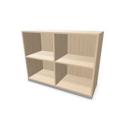 Narbutas Choice Regal 2-OH mit Trennwand 1000mm breit aus Eschendekor mit Sockel Silbergrau - 6029303