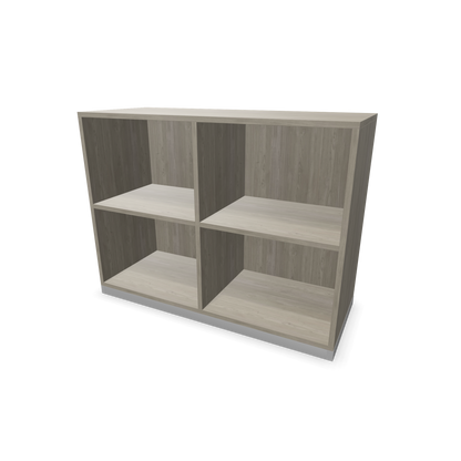 Narbutas Choice Regal 2-OH mit Trennwand 1000mm breit aus Holzdekor grau mit Sockel Silbergrau - 6029305