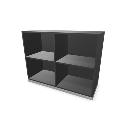 Narbutas Choice Regal 2-OH mit Trennwand 1000mm breit aus Dunkelgrau mit Sockel Silbergrau - 6029307