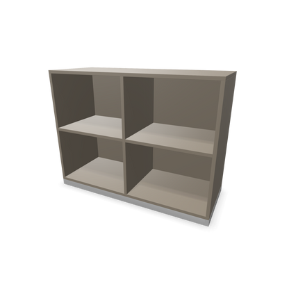 Narbutas Choice Regal 2-OH mit Trennwand 1000mm breit aus Cubanitgrau mit Sockel Silbergrau - 6029308