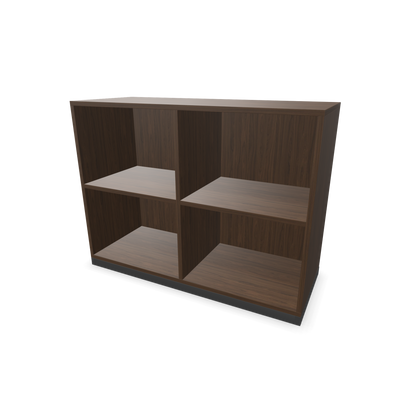 Narbutas Choice Regal 2-OH mit Trennwand 1000mm breit aus Nussbaumdekor dunkel mit Sockel Dunkelgrau - 6029313