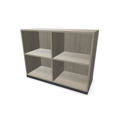 Narbutas Choice Regal 2-OH mit Trennwand 1000mm breit aus Holzdekor grau mit Sockel Dunkelgrau - 6029314