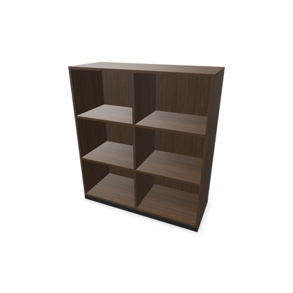 Narbutas Choice Regal 3-OH mit Trennwand 1000mm breit aus Nussbaumdekor dunkel mit Sockel Schwarz - 6029322