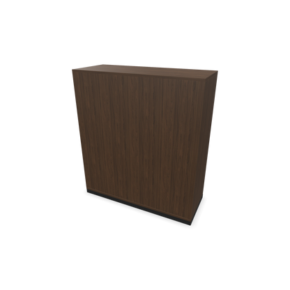 Narbutas Choice Regal 3-OH mit Trennwand 1000mm breit aus Nussbaumdekor dunkel mit Sockel Schwarz Ansicht von hinten - 6029322