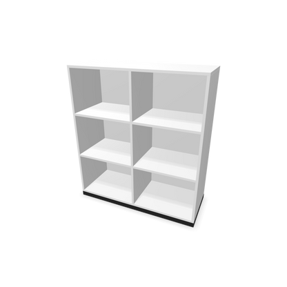Narbutas Choice Regal 3-OH mit Trennwand 1000mm breit aus Weiss mit Sockel Schwarz - 6029324