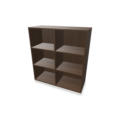 Narbutas Choice Regal 3-OH mit Trennwand 1000mm breit aus Nussbaumdekor dunkel mit Sockel Weiss - 6029331