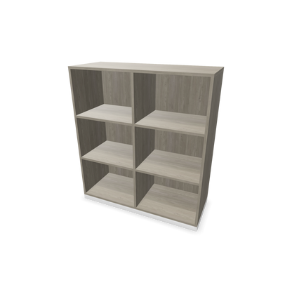 Narbutas Choice Regal 3-OH mit Trennwand 1000mm breit aus Holzdekor grau mit Sockel Weiss - 6029332