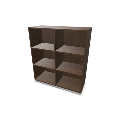Narbutas Choice Regal 3-OH mit Trennwand 1000mm breit aus Nussbaumdekor dunkel mit Sockel Silbergrau - 6029340