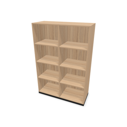 Narbutas Choice Regal 4-OH mit Trennwand 1000mm breit aus Bernsteineichendekor mit Sockel Schwarz - 6029356