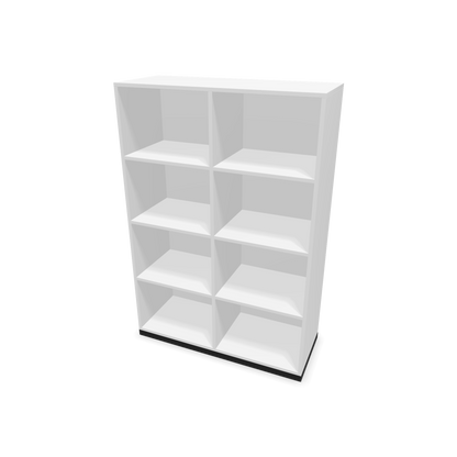 Narbutas Choice Regal 4-OH mit Trennwand 1000mm breit aus Weiss mit Sockel Schwarz - 6029360