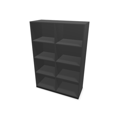 Narbutas Choice Regal 4-OH mit Trennwand 1000mm breit aus Dunkelgrau mit Sockel Schwarz - 6029361