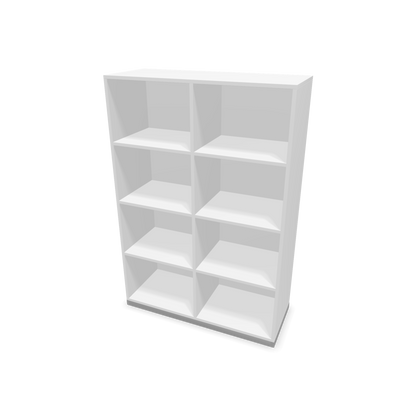 Narbutas Choice Regal 4-OH mit Trennwand 1000mm breit aus Weiss mit Sockel Silbergrau - 6029378