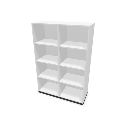 Narbutas Choice Regal 4-OH mit Trennwand 1000mm breit aus Weiss mit Sockel Dunkelgrau - 6029387