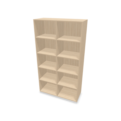 Narbutas Choice Regal 5-OH mit Trennwand 1000mm breit aus Eschendekor sandbeige mit Sockel Weiss - 6029402
