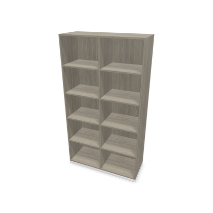 Narbutas Choice Regal 5-OH mit Trennwand 1000mm breit aus Holzdekor grau mit Sockel Weiss - 6029404