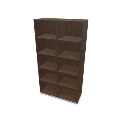 Narbutas Choice Regal 5-OH mit Trennwand 1000mm breit aus Nussbaumdekor dunkel mit Sockel Silbergrau - 6029412
