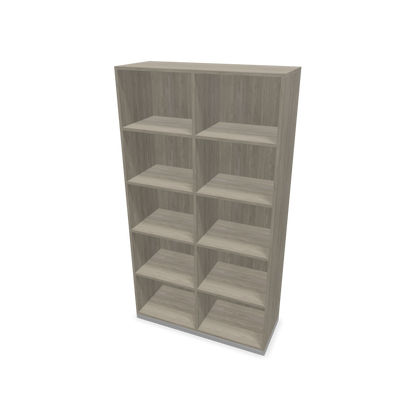 Narbutas Choice Regal 5-OH mit Trennwand 1000mm breit aus Holzdekor grau mit Sockel Silbergrau - 6029413