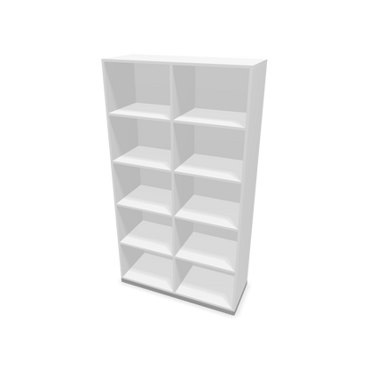 Narbutas Choice Regal 5-OH mit Trennwand 1000mm breit aus Weiss mit Sockel Silbergrau - 6029414