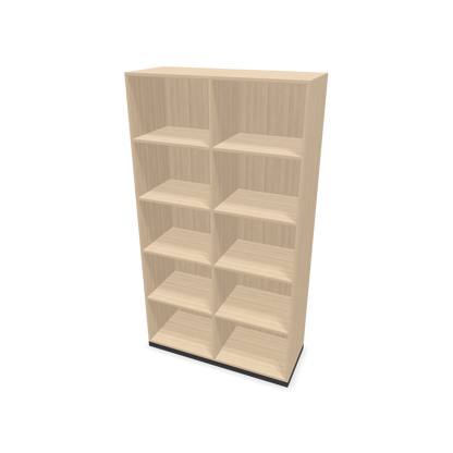 Narbutas Choice Regal 5-OH mit Trennwand 1000mm breit aus Eschendekor sandbeige mit Sockel Dunkelgrau - 6029420