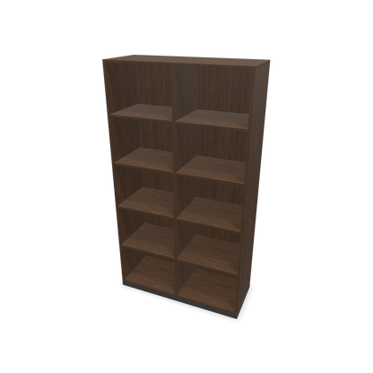 Narbutas Choice Regal 5-OH mit Trennwand 1000mm breit aus Nussbaumdekor dunkel mit Sockel Dunkelgrau - 6029421