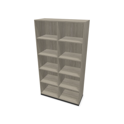 Narbutas Choice Regal 5-OH mit Trennwand 1000mm breit aus Holzdekor grau mit Sockel Dunkelgrau - 6029422