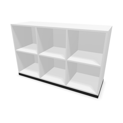 Narbutas Choice Regal 2-OH mit Trennwand 1200mm breit aus Weiss mit Sockel Schwarz - 6029504