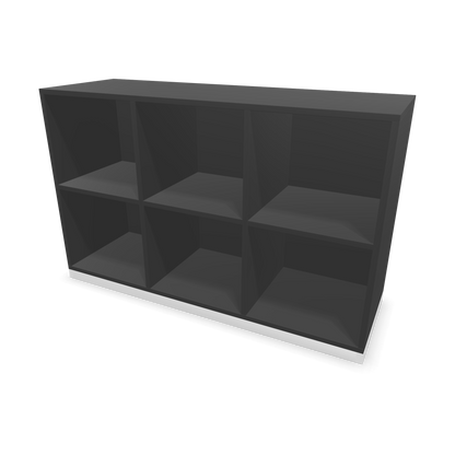 Narbutas Choice Regal 2-OH mit Trennwand 1200mm breit aus Dunkelgrau mit Sockel Weiss - 6029514