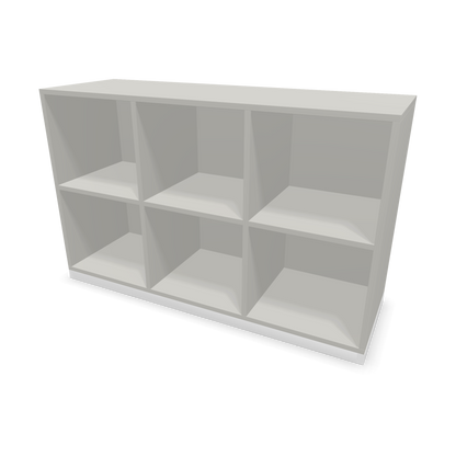 Narbutas Choice Regal 2-OH mit Trennwand 1200mm breit aus Perlgrau mit Sockel Weiss - 6029516