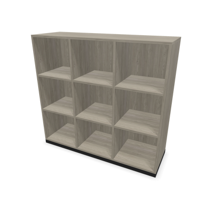 Narbutas Choice Regal 3-OH mit Trennwand 1200mm breit aus Holzdekor grau mit Sockel Schwarz - 6029539