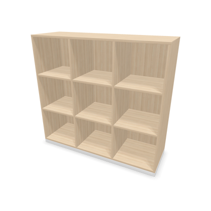 Narbutas Choice Regal 3-OH mit Trennwand 1200mm breit aus Eschendekor sandbeige mit Sockel Weiss - 6029546