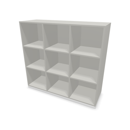 Narbutas Choice Regal 3-OH mit Trennwand 1200mm breit aus Perlgrau mit Sockel Weiss - 6029552