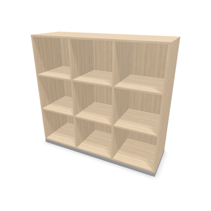 Narbutas Choice Regal 3-OH mit Trennwand 1200mm breit aus Eschendekor sandbeige mit Sockel Silbergrau - 6029555