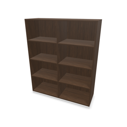 Narbutas Choice Regal 4-OH mit Trennwand 1200mm breit aus Nussbaumdekor dunkel mit Sockel Weiss - 6029583