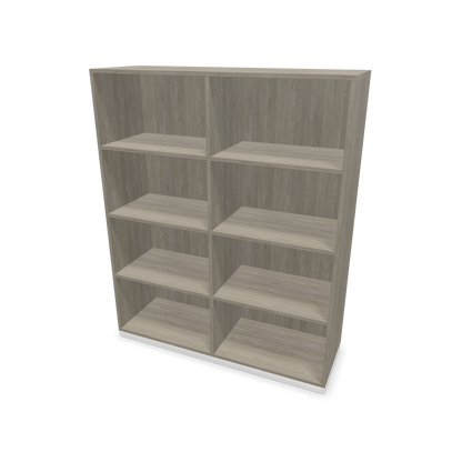 Narbutas Choice Regal 4-OH mit Trennwand 1200mm breit aus Holzdekor grau mit Sockel Weiss - 6029584