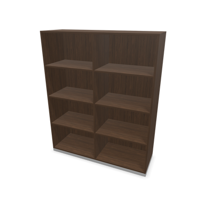 Narbutas Choice Regal 4-OH mit Trennwand 1200mm breit aus Nussbaumdekor dunkel mit Sockel Silbergrau - 6029592